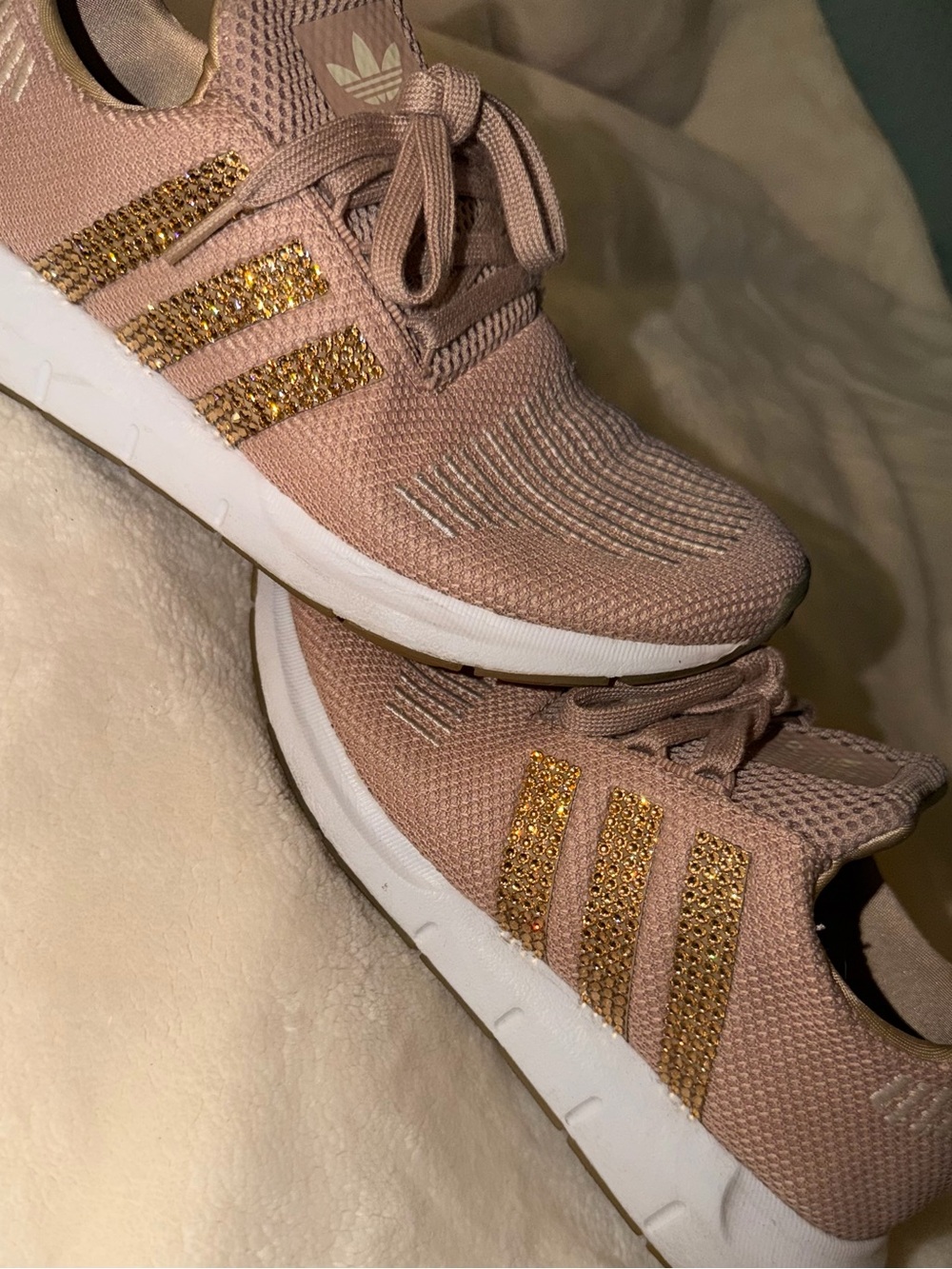 Custom Swarovski Crystal Adidas Swift Run Sneakers